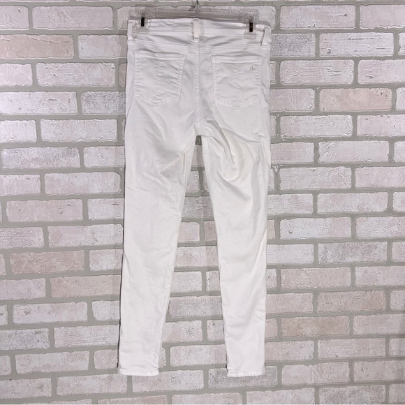Rag & bone Zipper Capri Skinny Jeans in Bright White Shredded Size 26 - Picture 7 of 11